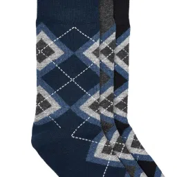 Byford by Pantaloons Multicoloured Checks Socks - Pack of 3 image 4