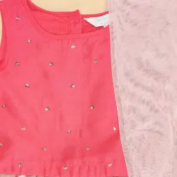 Akkriti by Pantaloons Kids Pink Embroidered Lehenga Cholis image 4