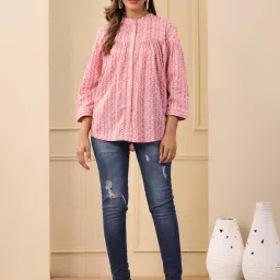 Jaipur Kurti Pink Printed Top image 4