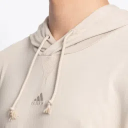 Adidas Brown Cotton Loose Fit Hooded Sweatshirt image 4
