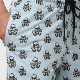 forever 21 Forever21 Blue Cotton Regular Fit Printed Shorts image 4