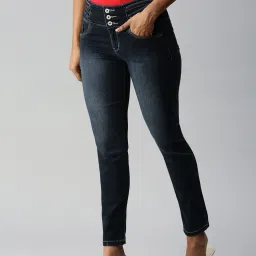 showoffff SHOWOFF Skinny Fit Clean Look Blue Jeans image 3