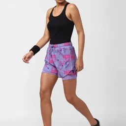 Forever 21 Purple Printed Sports Shorts image 4