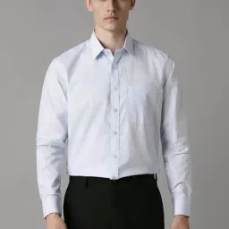 Louis Philippe White Cotton Slim Fit Striped Shirt-picture-47