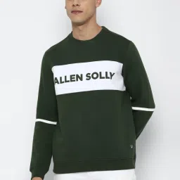 Allen Solly Green Cotton Regular Fit Printed SweatShirt image 1