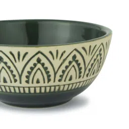 fabindia home Fabindia Olive Ceramic Small Leela Serving Bowl (0.6 L) image 4