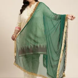 Varanga Green Chiffon Solid Duppatta-picture-13