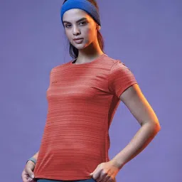 Lyra Red Self Pattern Sports T-Shirt image 4
