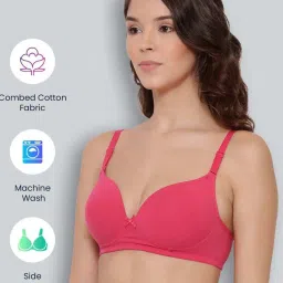 Lyra Fuchsia Cotton Seamless Bra image 4