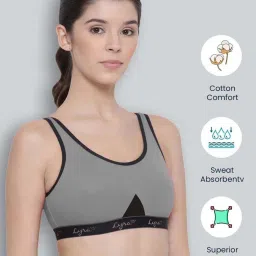 Lyra Grey Cotton Sports Bra image 4