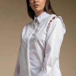 House of Manaa White Mirror Shirt image 4