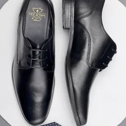 Red Tape Men's Black Derby Shoes image 1