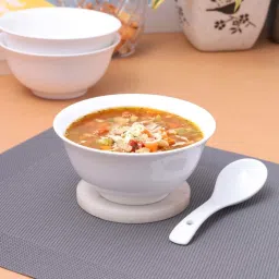 Clay Craft White Ceramic Soup Bowl (0.35 L) - Set of 3 image 4