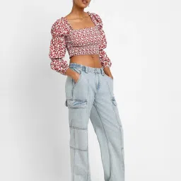 Forever 21 White Floral Print Crop Top image 4