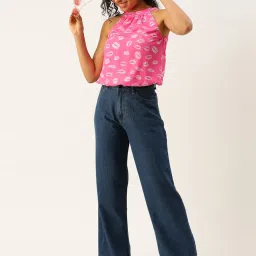 Forever 21 Pink Printed Crop Top image 4