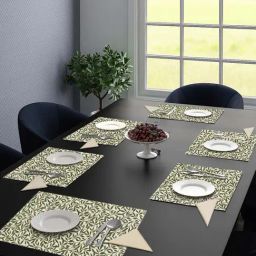 Saral Home Green Cotton 42 TC Placemats with Napkin - Set of 12-image-47