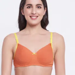 Clovia Orange Non Wired Padded T-Shirt Bra-image-59