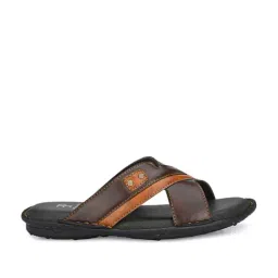 El Paso Men's Brown Cross Strap Sandals-picture-24