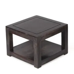 Ikiriya Lisbon Solid Dark Brown Wood End Table Mahogany Finish-image-21