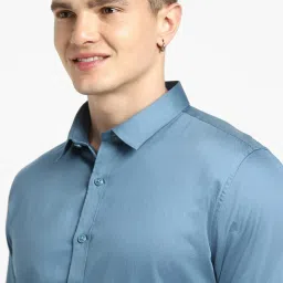 Forever 21 Blue Cotton Regular Fit Printed Shirt image 4