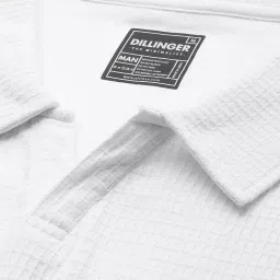 Dillinger White Loose Fit Textured Cotton Oversized Polo T-Shirt image 4