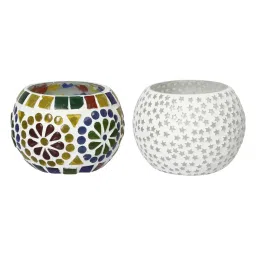 eCraftIndia Set of 2 Mosiac Glass Decorative Tea Light Holder/Diya image 3