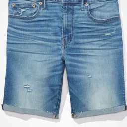 American Eagle Outfitters Blue Regular Fit Denim Shorts image 4