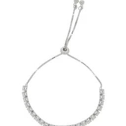 Anayra 92.5 Sterling Silver American Diamond Wrist Shine Diamond Tennis Bracelet for Women image 4