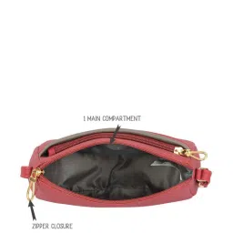 Enoki by Baggit Zarbon Red Solid Small Sling Handbag image 4