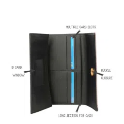 Enoki by Baggit Hanino N Black Solid Tri-Fold Wallet for Women image 4