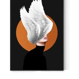 Smokey Cocktail Black Canvas Lady Bird Wall Painting-image-63