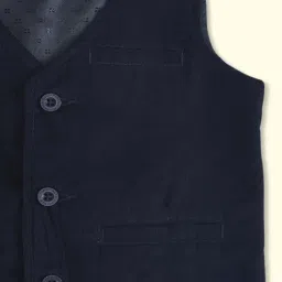 Pantaloons Baby Kids Navy Regular Fit Waistcoat image 4