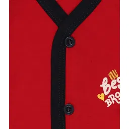 Bodycare Kids Red Solid Full Sleeves Shirt with Pyjamas image 4