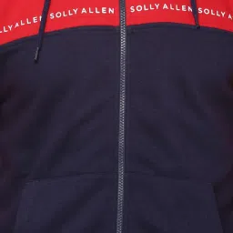 Allen Solly Red Regular Fit Colour Block Hooded SweatShirt image 4