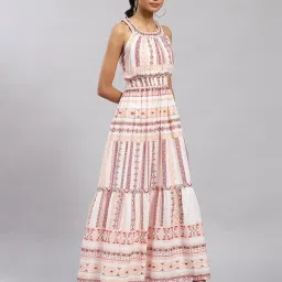 Label Ritu Kumar Light Pink Printed Maxi Dress image 4