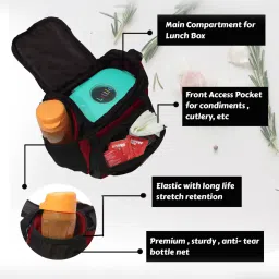 F Gear Yolo Red & Black Medium Lunch Bag image 4