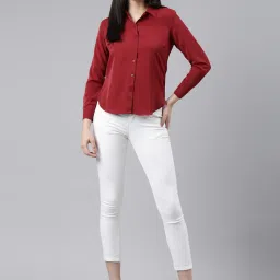 showoffff SHOWOFF Burgundy Regular Fit Shirt image 4