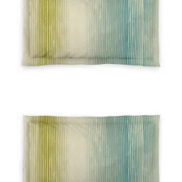 DDecor Abstract Blue 136 TC Cotton King Fitted Bed Sheet With 2 Pillow Covers image 4