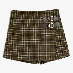 Koton Girls Checked Technology Mid-Rise Shorts-picture-31