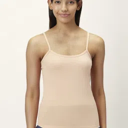 Dreamz by Pantaloons Lilac & Beige Cotton Camisoles - Pack Of 2 image 4