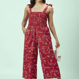 People by Pantaloons Red Printed Jumpsuit image 4