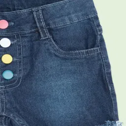Pantaloons Junior Kids Blue Cotton Regular Fit Shorts image 4