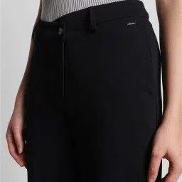 Allen Solly Black Mid Rise Flared Trousers image 4