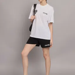 GRIFFEL White & Black Printed T-Shirt With Shorts image 4