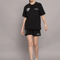 GRIFFEL Black Printed T-Shirt With Shorts image 4