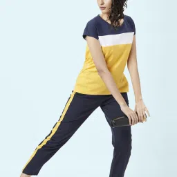 Ajile by Pantaloons Navy Cotton Striped Joggers image 4