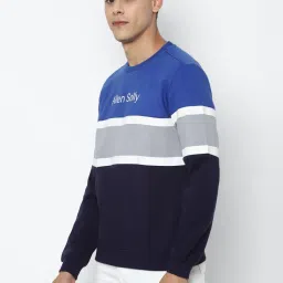 Allen Solly Blue Cotton Regular Fit Striped SweatShirt image 3