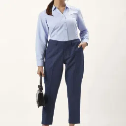 Annabelle by Pantaloons Blue Mid Rise Trousers image 4