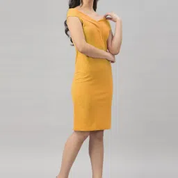 SELVIA Mustard Shift Dress image 4