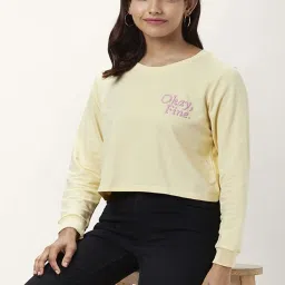 Honey by Pantaloons Yellow Cotton Printed Sweatshirt image 4